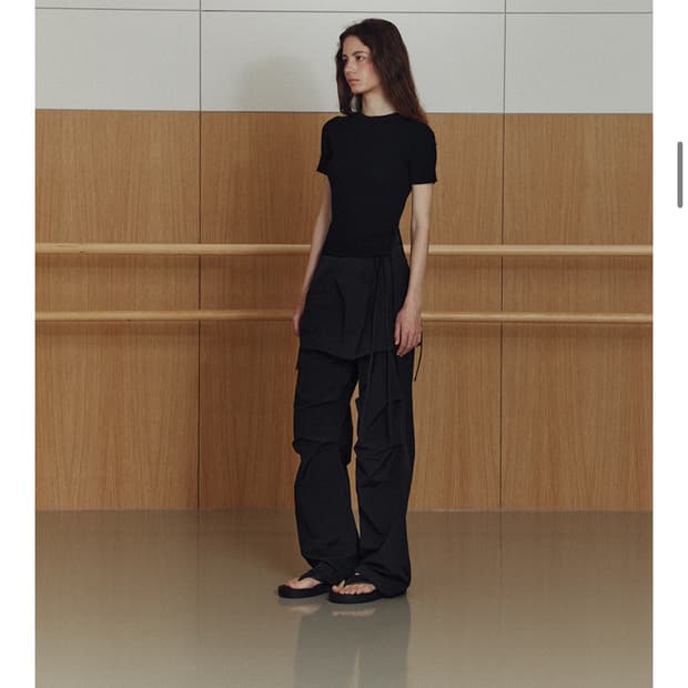 르 스커트 레이어드 팬츠 