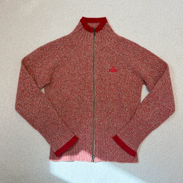 비비안웨스트우드 레드 캐시미어 니트 집업 가디건