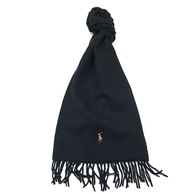 MX639 폴로 90s 이태리판 램스울 멀티포니 블랙 머플러 목도리
