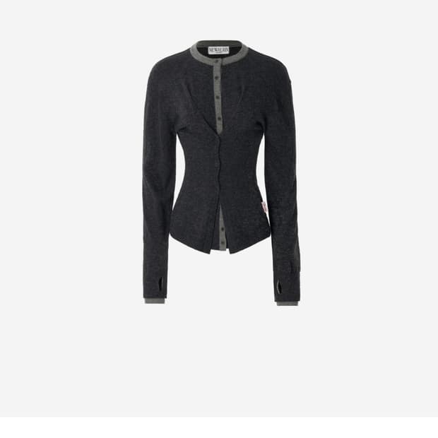 뉴얼린 제인 투톤 캐시미어 가디건