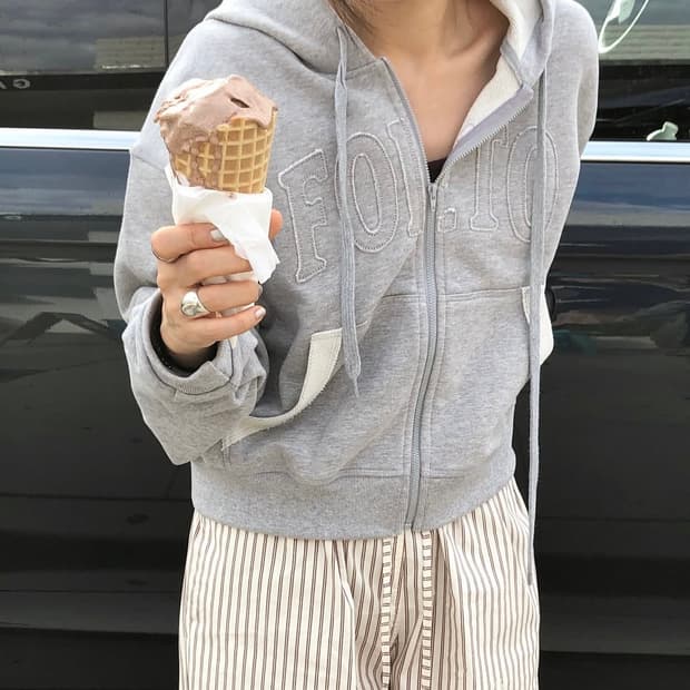 (새상품) 포에토 foeto soft hoody zip up grey