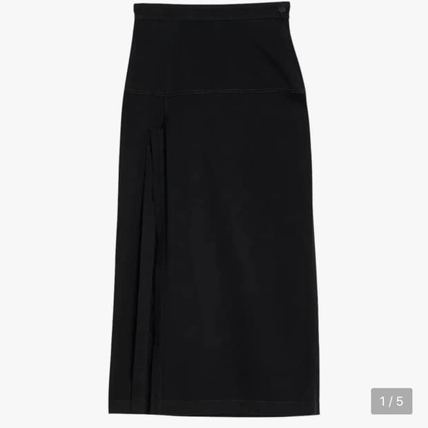 르메르 Midi skirt with slit-블랙, 34사이즈