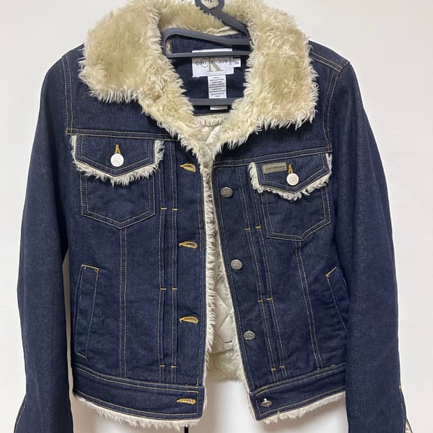 캘빈클라인 퍼 청자켓