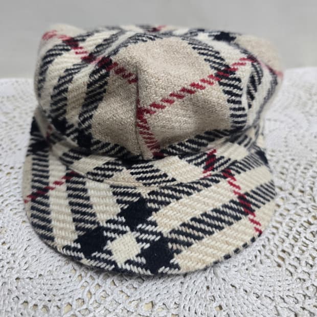 버버리 노바체크 울 모자 (L)