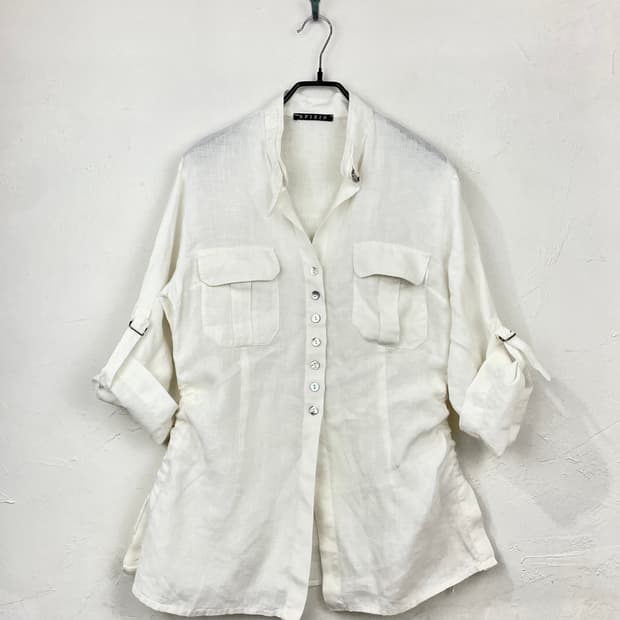 SFIZIO 사이드 셔링 리넨 셔츠 (MADE IN ITALY)