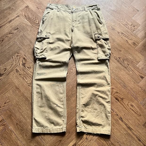 [36]칼하트 USA 더티워싱 베이지 카고 팬츠