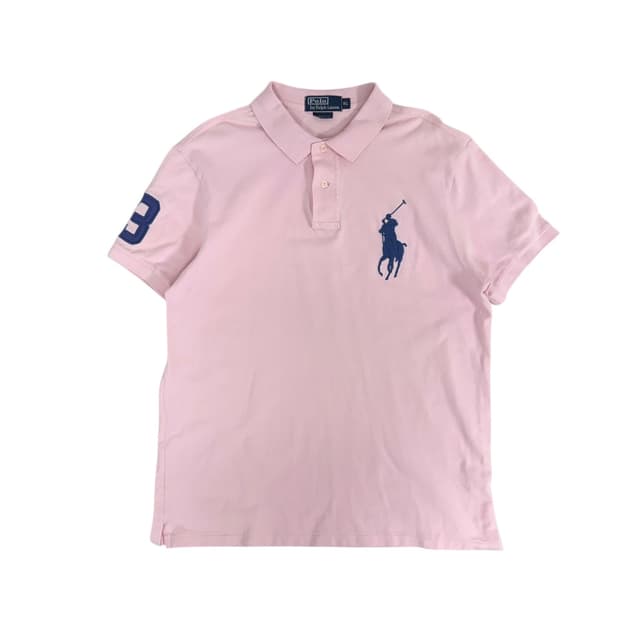 폴로 빅포니 핑크 반팔 카라티 xl