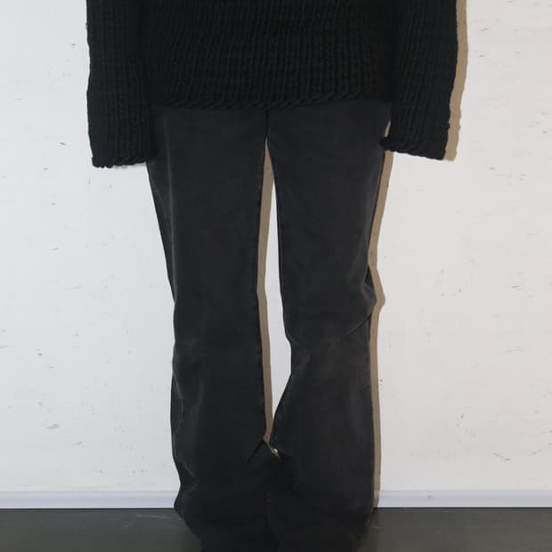 라프시몬스 21SS 블랙 와이드 레그 데님진