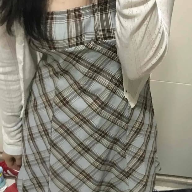 체크 원피스