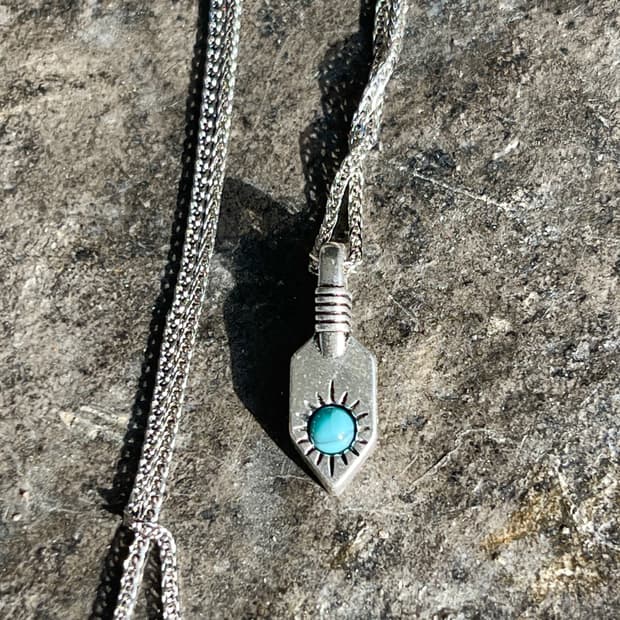 터키석 팬던트 은목걸이