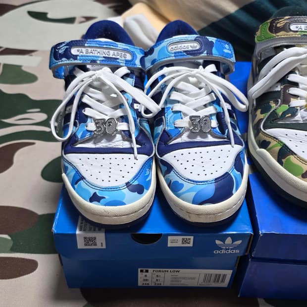 260 베이프 아디다스 포럼 로우 블루 카모  BAPE adidas