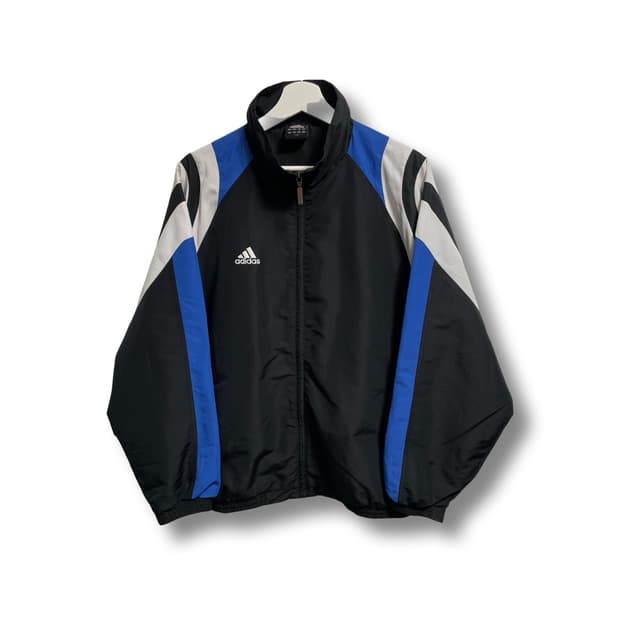 [L] 아디다스 빈티지 구형 오버핏 블랙/블루 바람막이