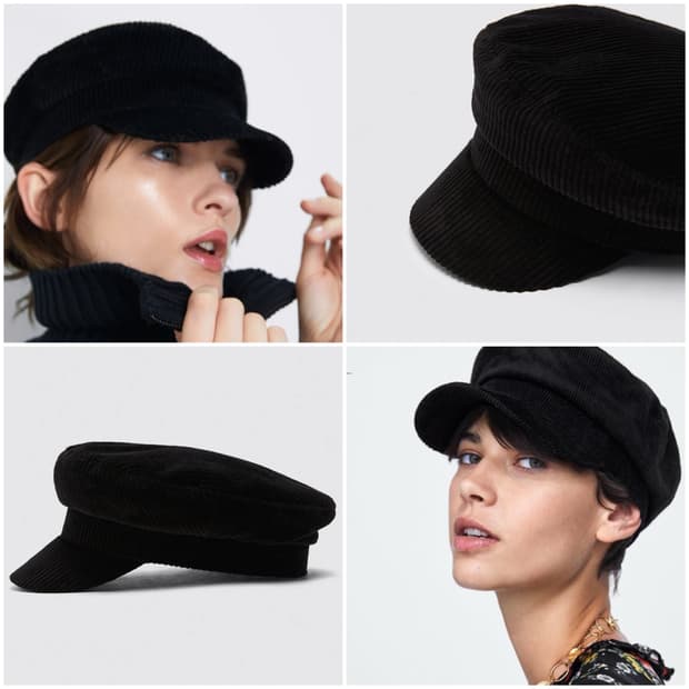 ZARA 자라 코듀로이 뉴스보이캡 빵모자 헌팅캡