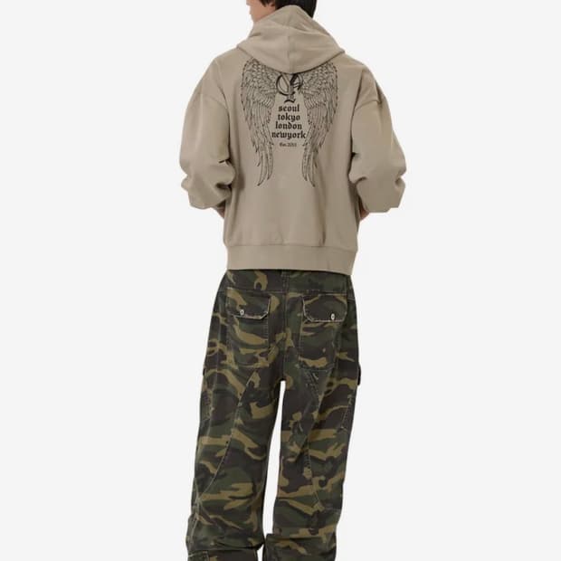 (택O) 오와이 OY 홀리 윙 후드집업 (샌드베이지) (m)