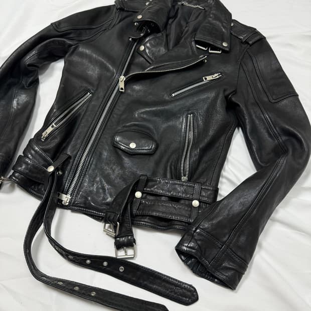 빈티지 바이커 레더 자켓