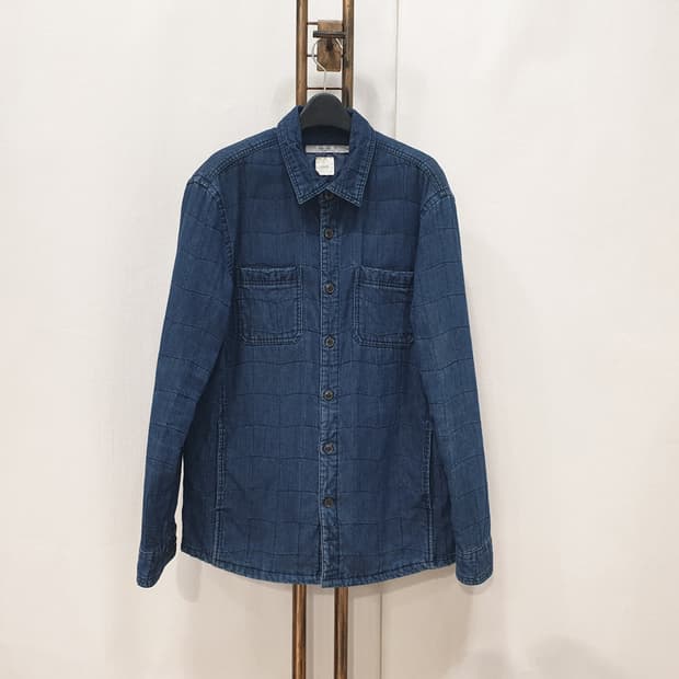 시리즈 인디고 워싱 퀼팅 패딩 셔츠 100