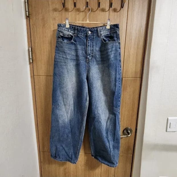 (48)메종미네드 다트 브러쉬 와이드 데님 팬츠