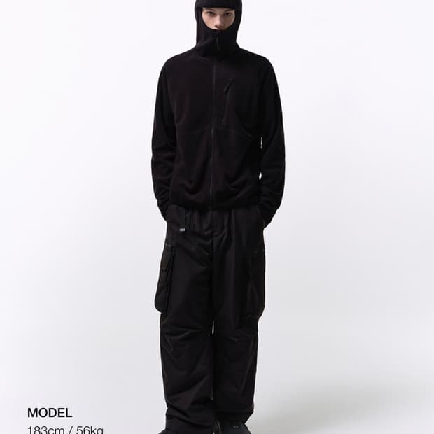 [무신사 스탠다드] 시티 레저 그리드 바라클라바 후드 집업 (블랙/L)