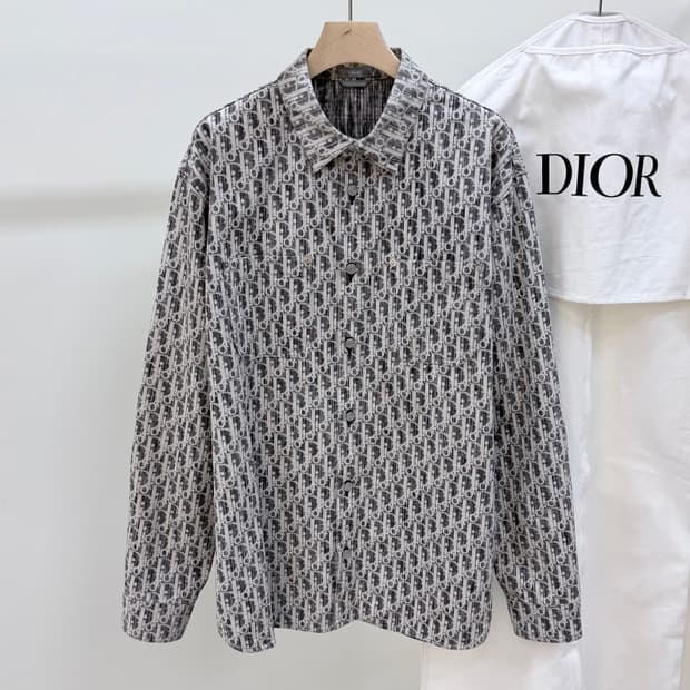 [42/정품] 디올 오블리크 카스리 데님 오버셔츠 자켓