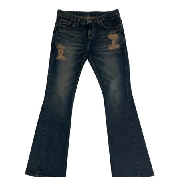 플리즈노팔로우 플노팔 데미지 워싱 부츠컷 팬츠 S