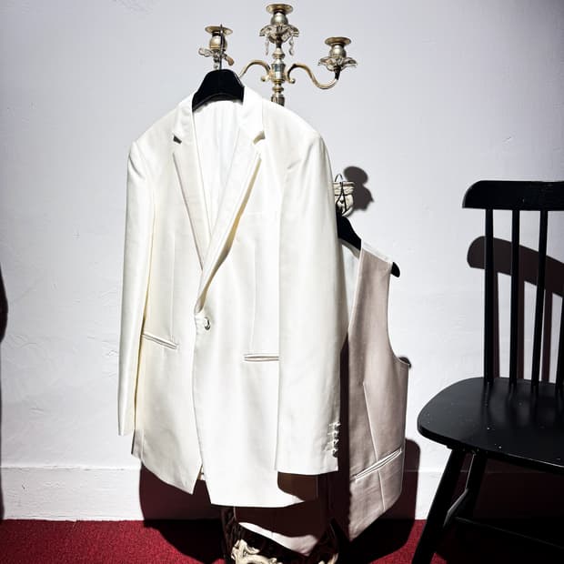 White Smoking Jacket & Vest 2p
