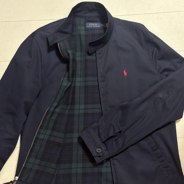 폴로랄프로렌 바라쿠다 해링턴자켓 M 네이비 트윌자켓 바이스윙