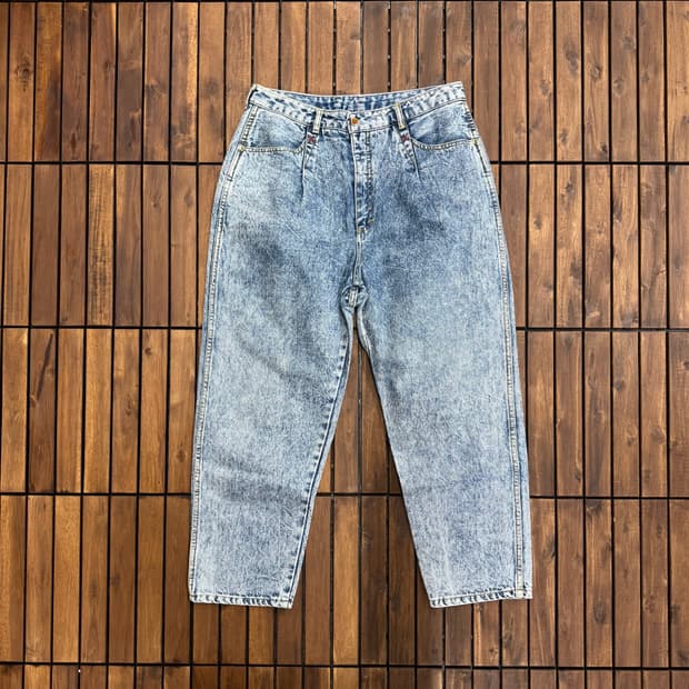 80s 조이버 굿즈 케미컬 워시 테이퍼드 진 (30)  