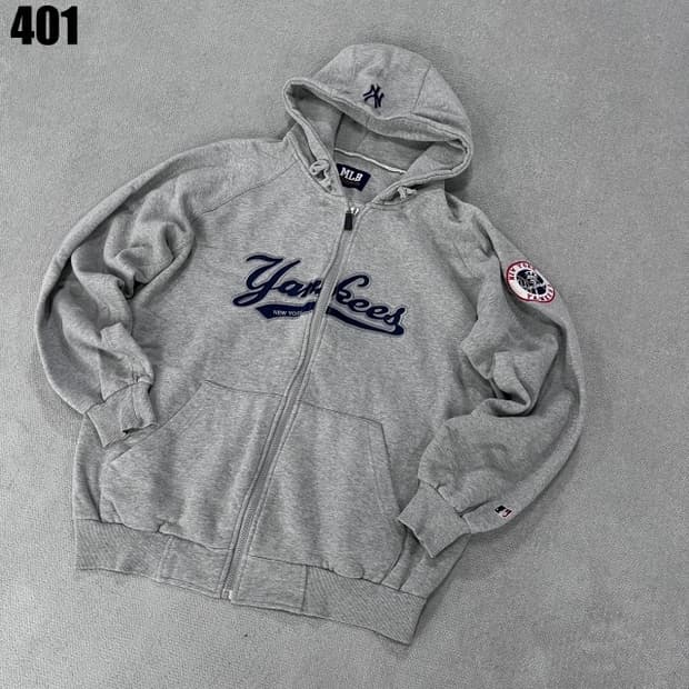 MLB 후드집업 그레이 