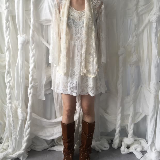 Filet mood see through top