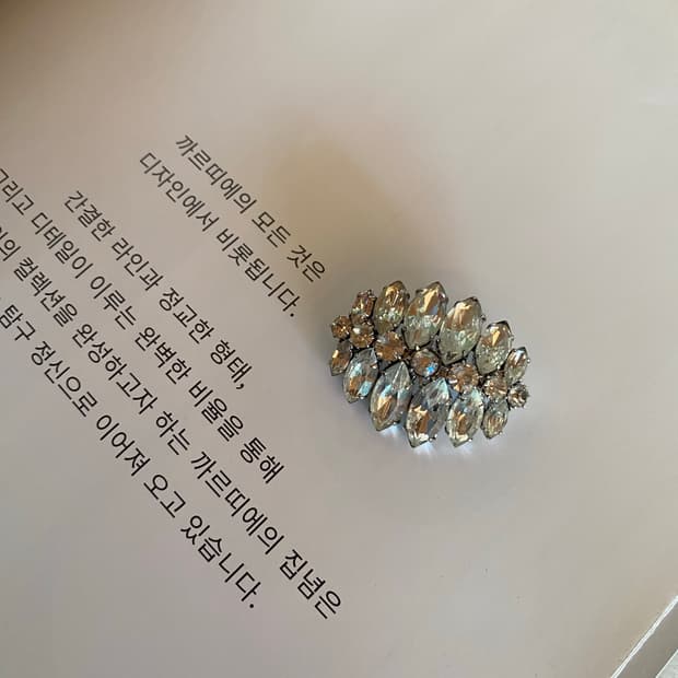 일본 빈티지 크리스탈 브로치