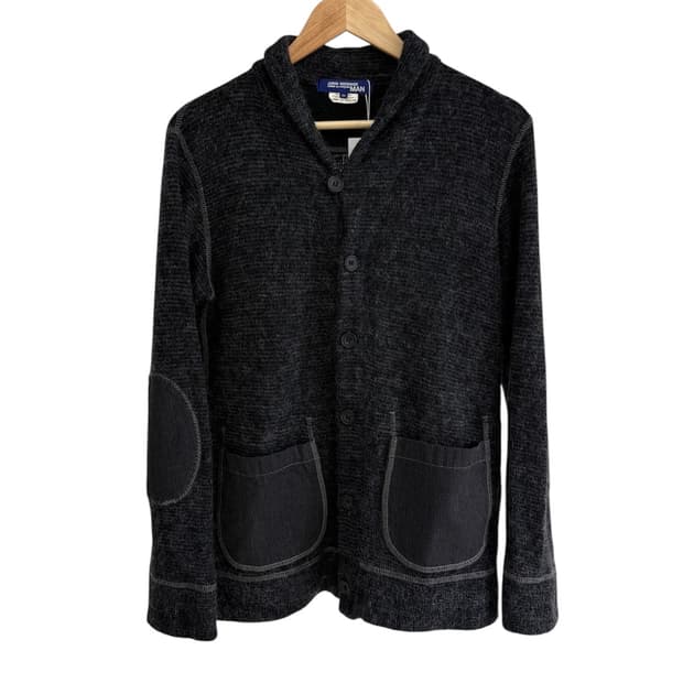 준야 와타나베 모헤어 엘보패치 포켓 가디건