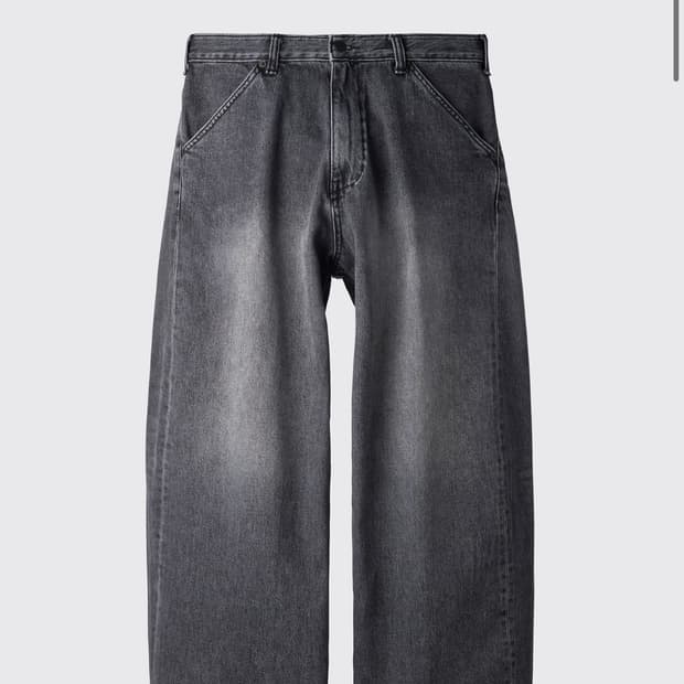 해칭룸 와이드 커브진 워시드블랙 3사이즈