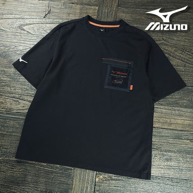 [미즈노] 오버사이즈 반팔티 블랙 M21058