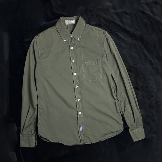일본빈티지 Thomas Burberry 카키 셔츠