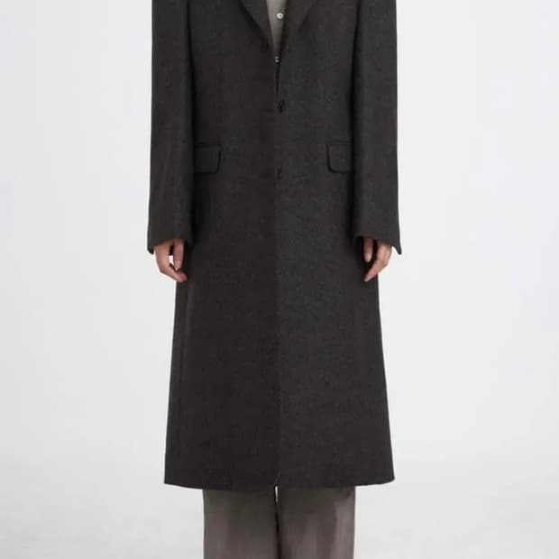 유스 체스터필드 코트 브라운 S