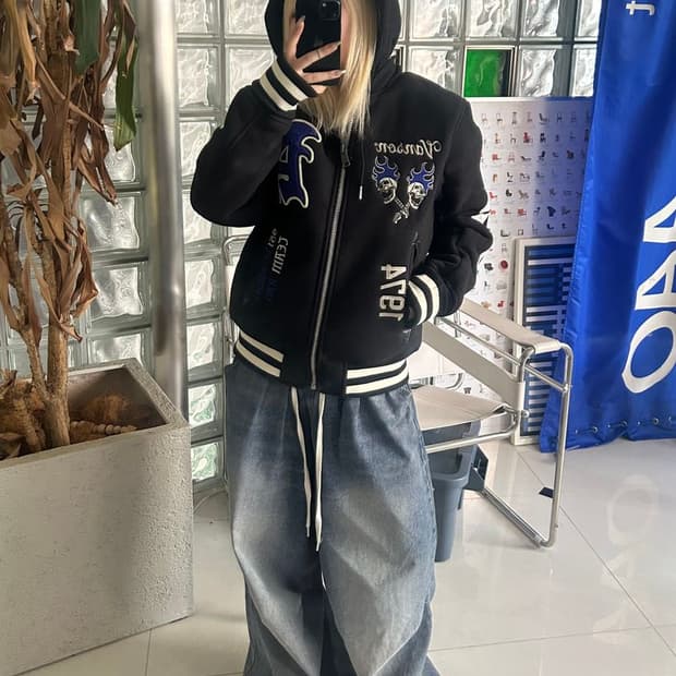 VARSITY JACKET 크롭 바시티 재킷 AAV-2601
