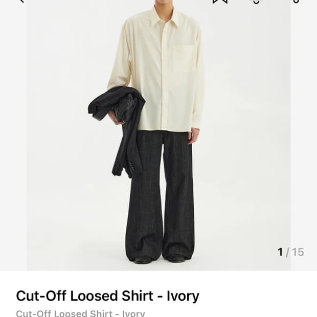 유스 컷오프 루즈드 셔츠 아이보리 M사이즈 판매