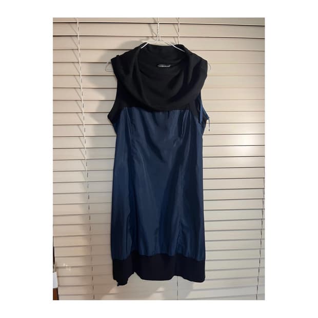 빈티지 네이비 미디 원피스