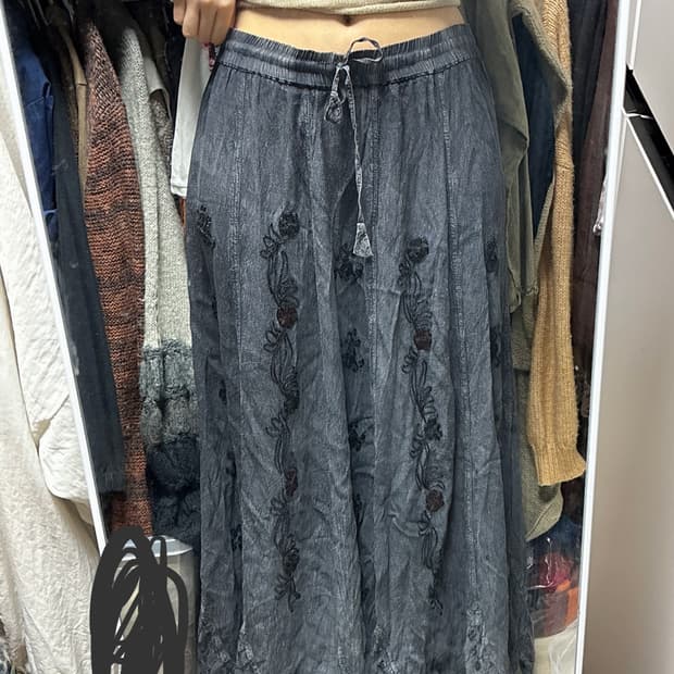 빈티지 그런지 히피 롱 스커트