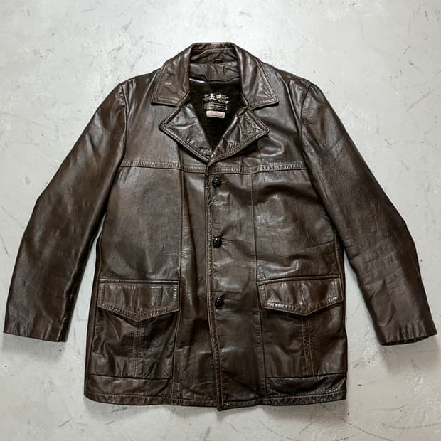 80's 빈티지 시어스 레더 카코트 빈티지 레더 코트 블레이저
