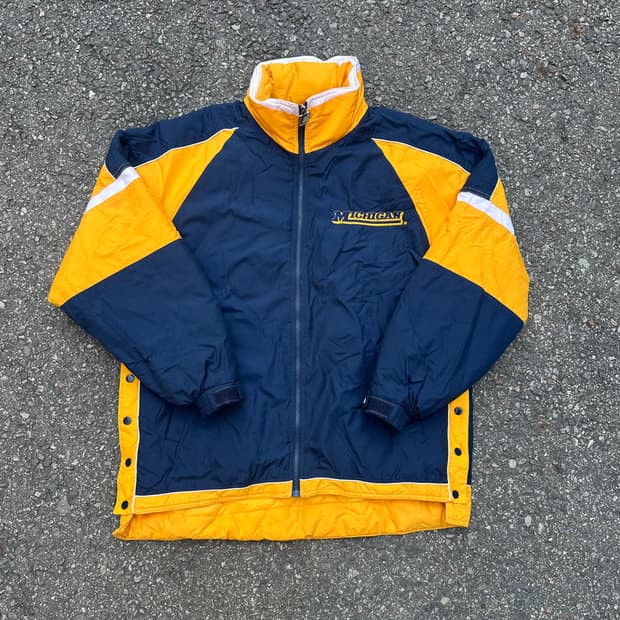 빈티지 00s 퍼스트 다운 미시건 올드스쿨 자켓 