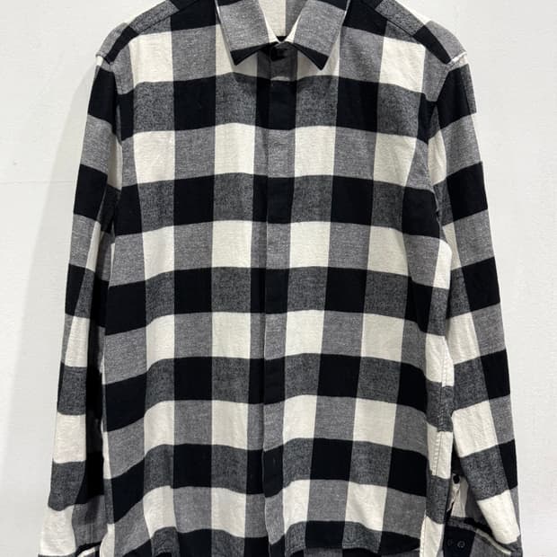 닐바렛 남성 겨울 블랙/화이트 체크 셔츠 41/16