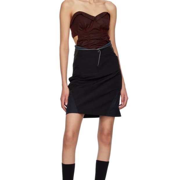 Hyein seo 혜인서 패널 미디 스커트 블랙