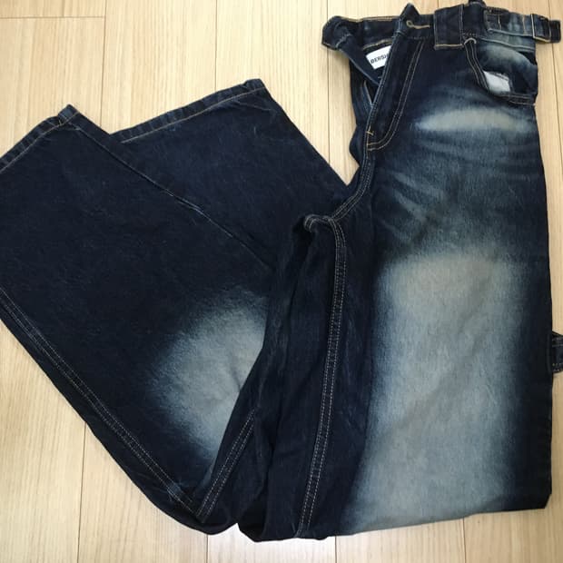 bershka 워싱 카팬터 와이드핏 청바지