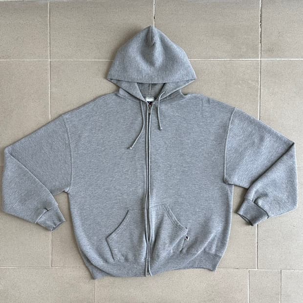 90s 빈티지 러셀 후드집업 그레이 XL