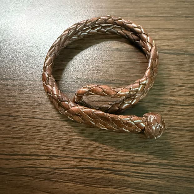 (RRL)핸드브레이드 레더 브레이슬릿