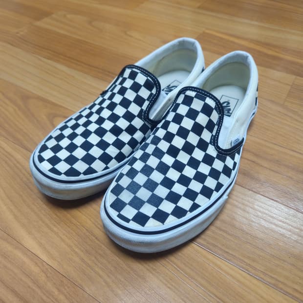 반스 체커보드 슬립온 블랙/화이트 280