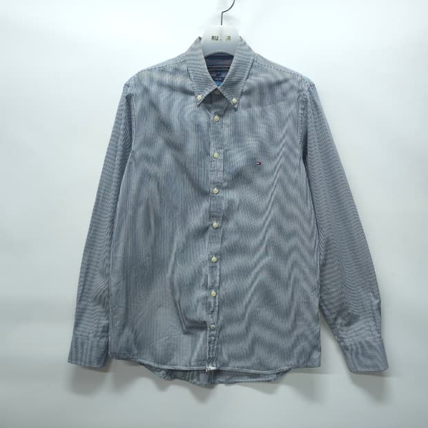타미힐피거 남성 블루 스트라이프 셔츠 (95)