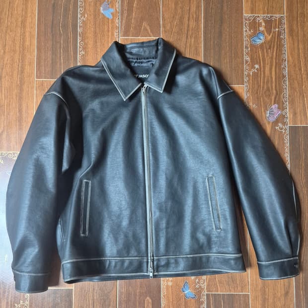 [L]도프제이슨 오버핏 워싱레더 싱글 자켓