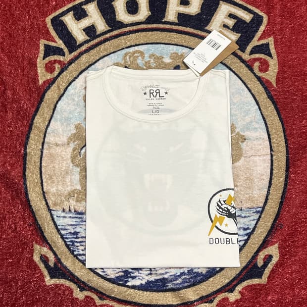 더블알엘 (RRL) 그래픽 로고 저지 티